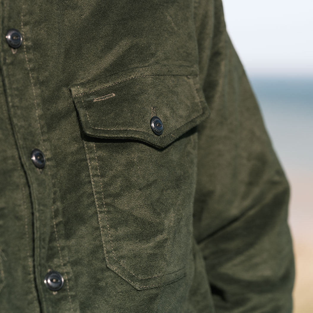 The Maritime Overshirt - Olive Moleskin
