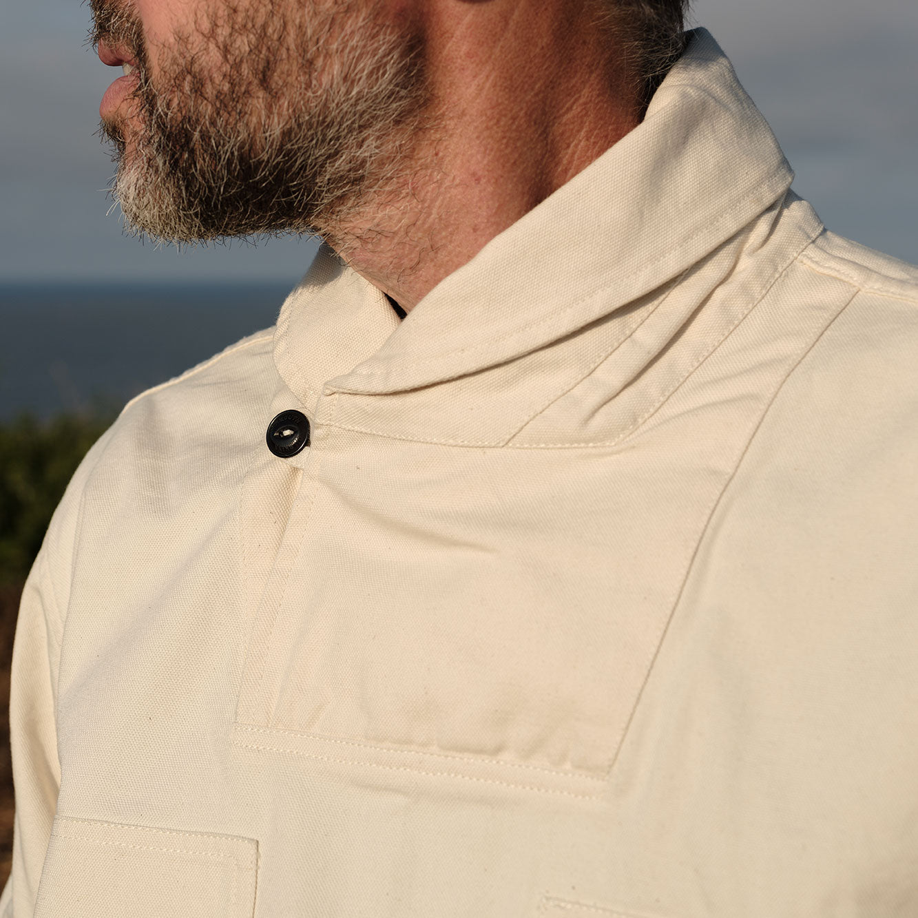 The Shawl Collar Smock - Ecru