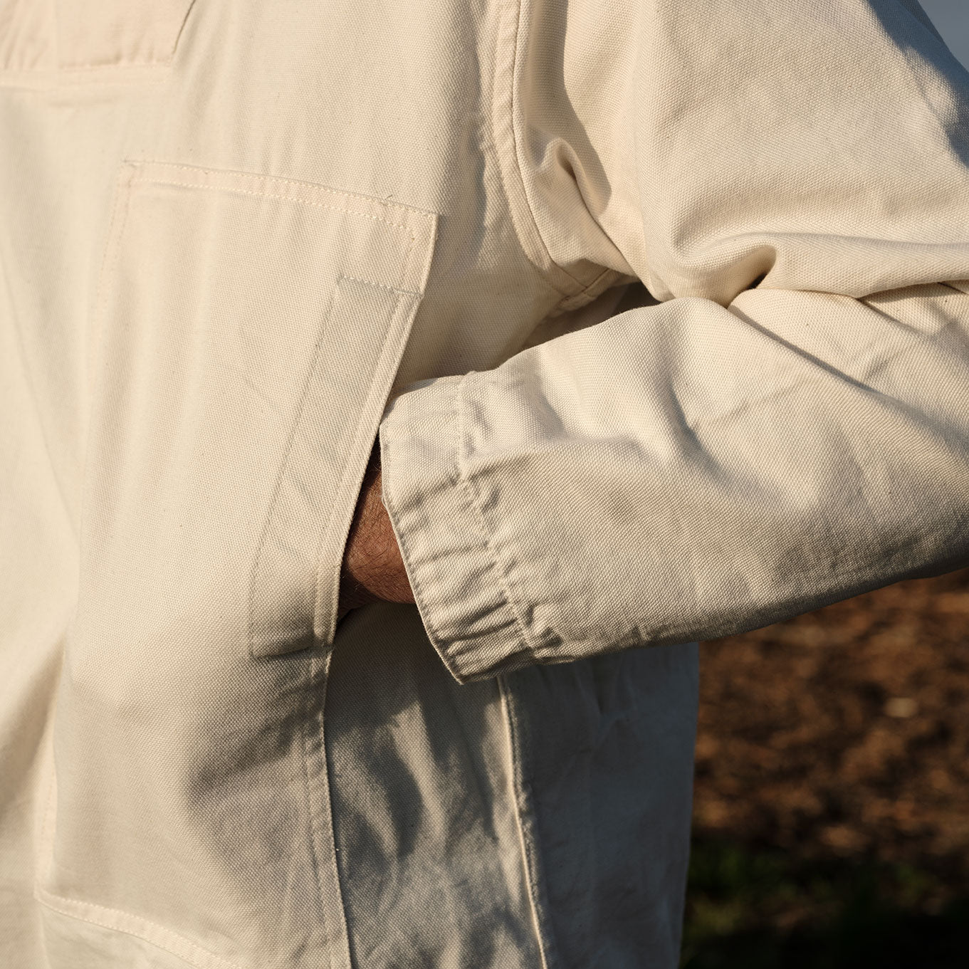 The Shawl Collar Smock - Ecru
