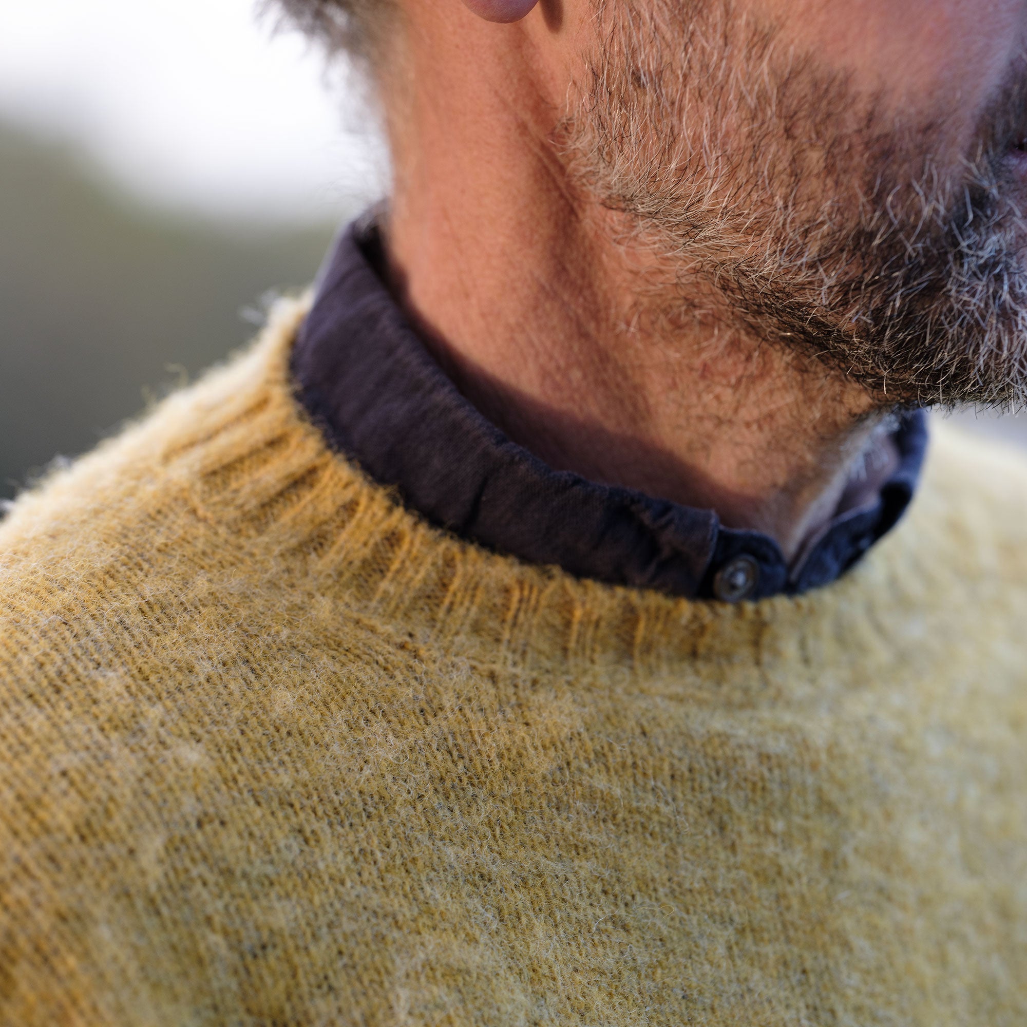The Brushed Shetland Pullover - Mustard