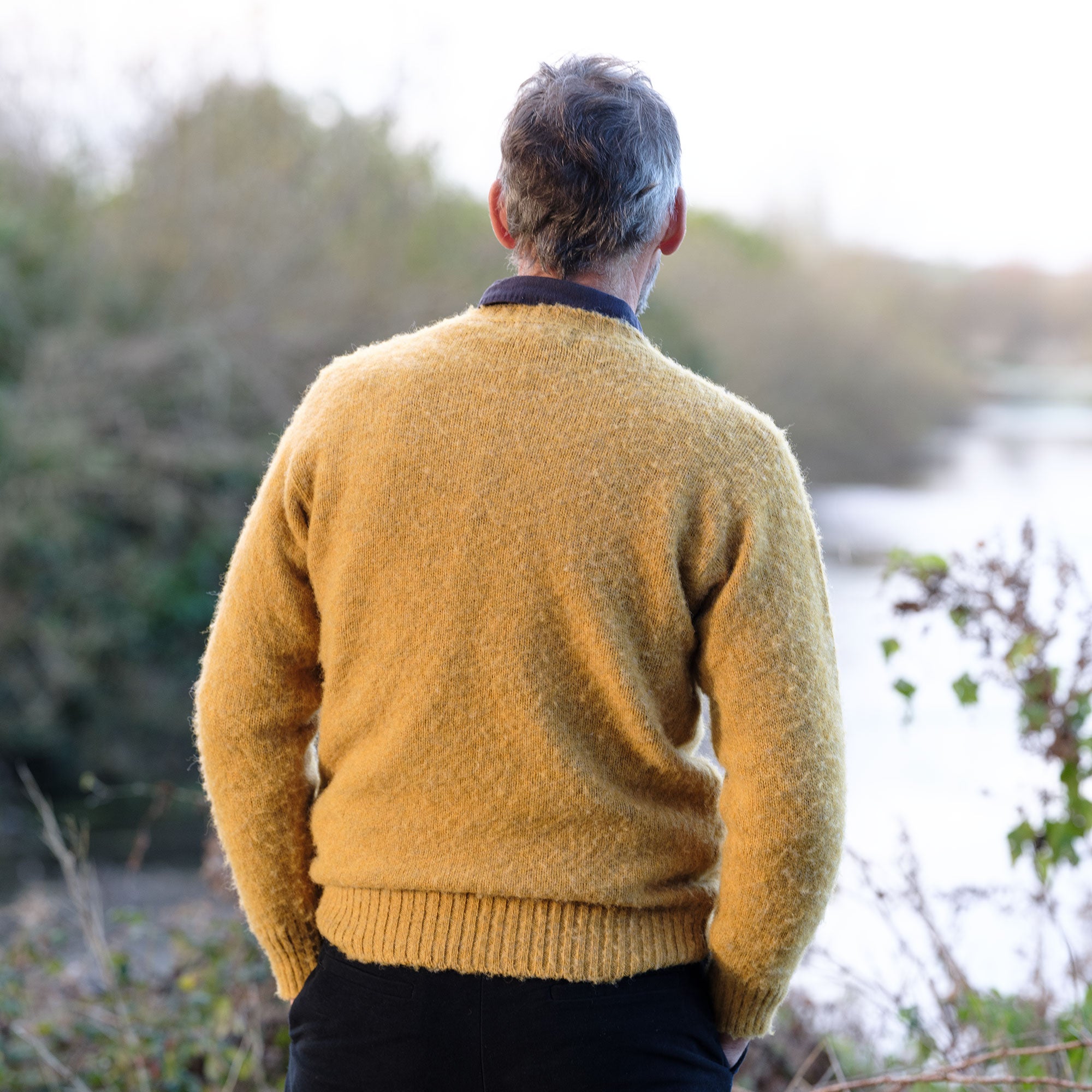 The Brushed Shetland Pullover - Mustard