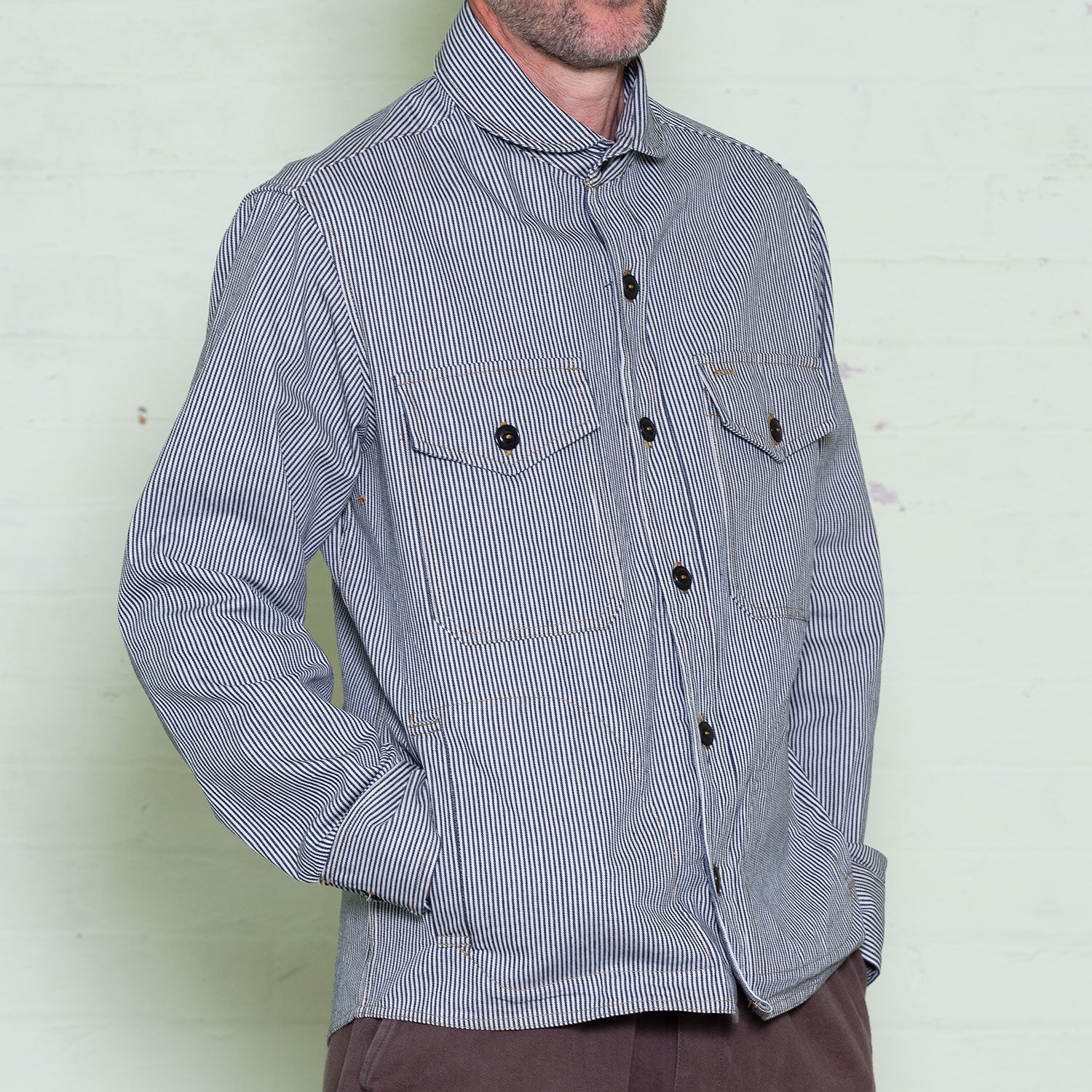 The Maritime Overshirt - Ticking Stripe