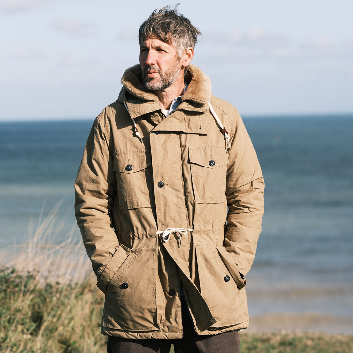 The Champion Jacket Sand – yarmouthoilskins - Main Image