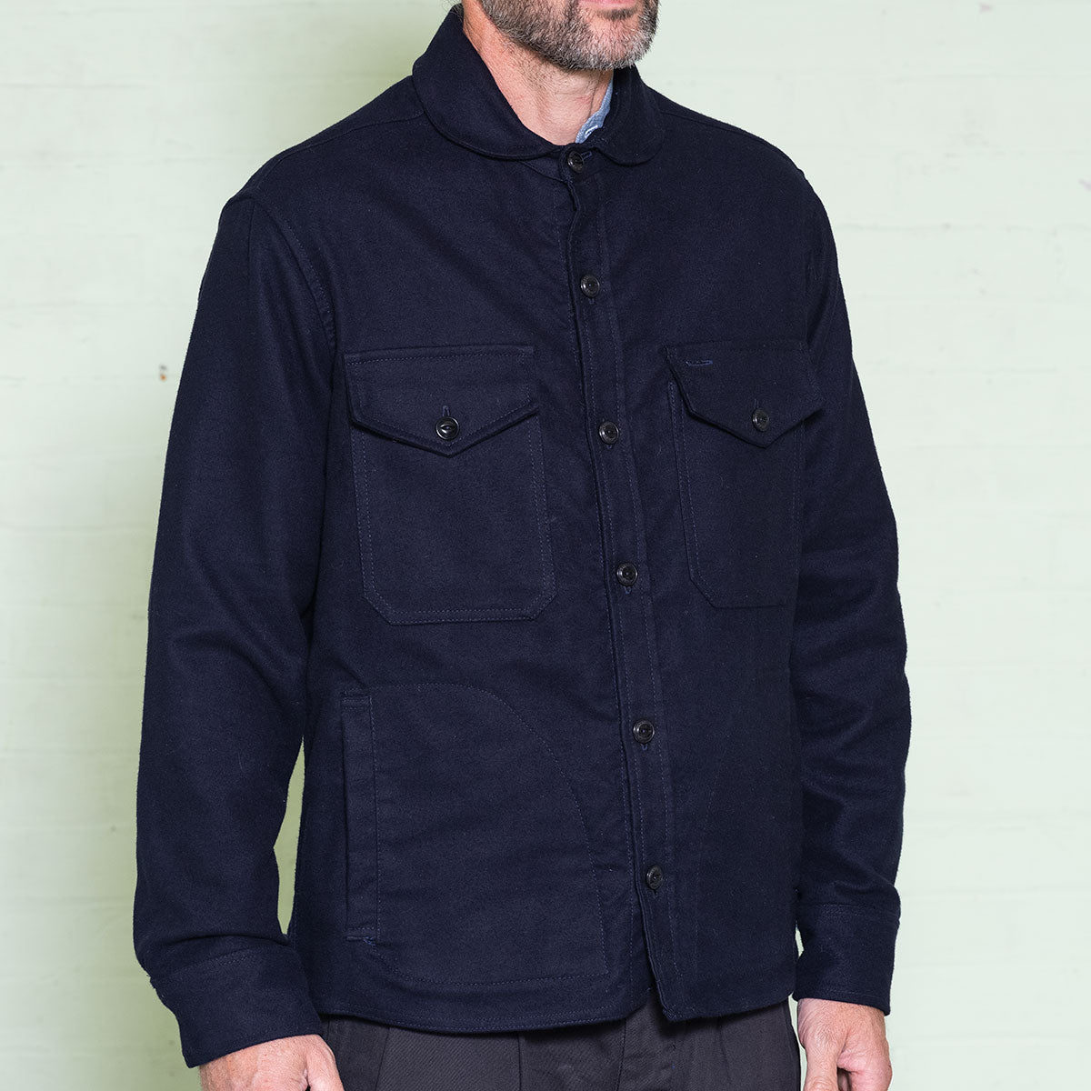 The Maritime Overshirt - Navy Moleskin