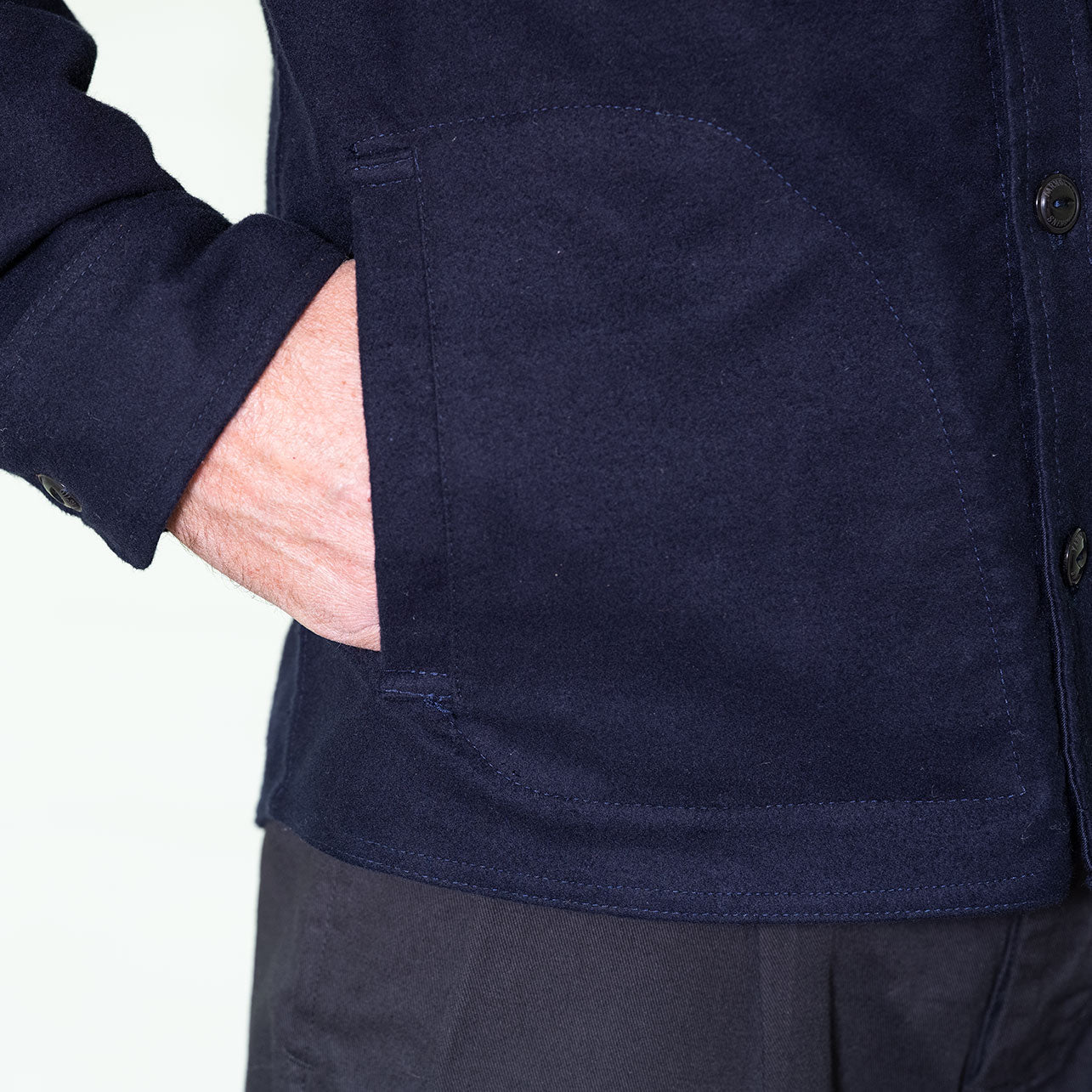 The Maritime Overshirt - Navy Moleskin