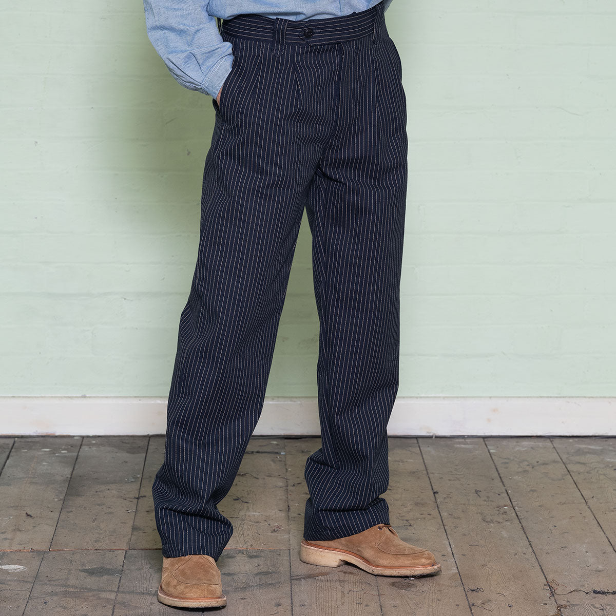 The Work Trousers - Chalk Stripe