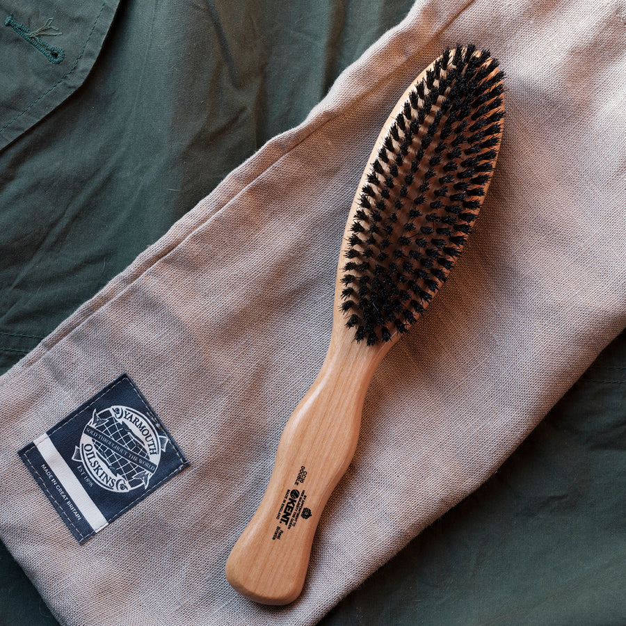 Double-Sided Natural Bristle Cherrywood Clothes Brush