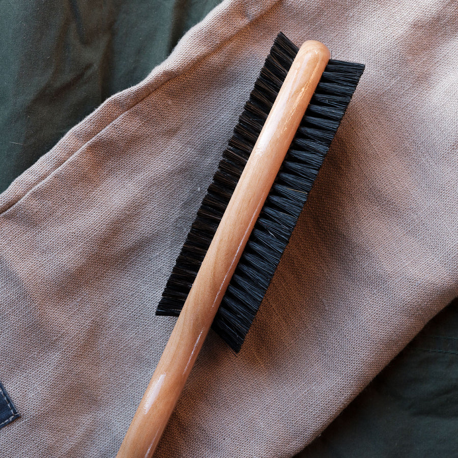Double-Sided Natural Bristle Cherrywood Clothes Brush